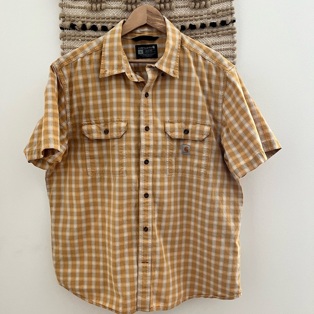 Carhartt Men's Yellow Plaid Shirt XL